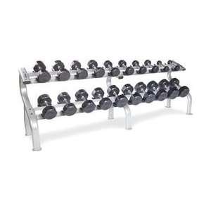  Troy 12 Sided Rubber Coated Dumbbell Set with Racks 