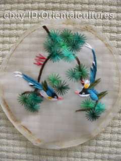 Chinese Handmade double face silk Embroiderybirds 4  