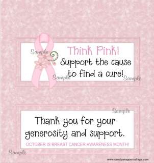 BREAST CANCER PINK RIBBON CANDY WRAPPERS FUNDRAISER  