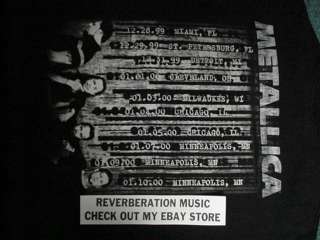 METALLICA 1999 / 2000 Tour 2 sided XL T Shirt Giant label w/10 midwest 