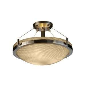 Ring Fusion 18 Round Semi Flush Mount Shade Color Opal, Metal Finish 
