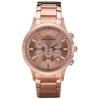   Armani Mens AR2452 Stainless Steel Quartz Watch with Pink Dial