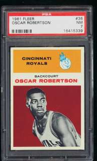 1961 Fleer Basketball SET BREAK Oscar Robertson ROOKIE #36 PSA 7 NRMT 
