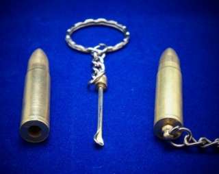 New Metal Snuff Bullet with Spoon Keychain Snuff Bottle  