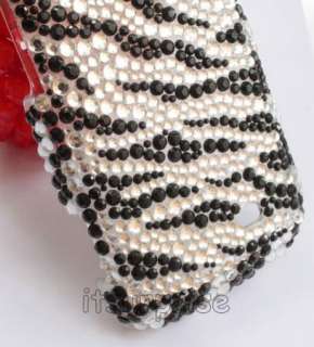 Bling Diamond Black Zebra Full Hard Case Cover For Samsung Transform 