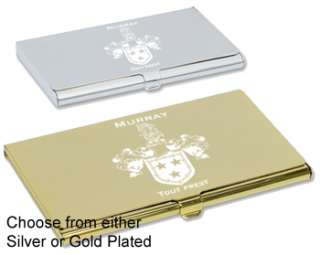 Coat of Arms Family Crest Surname Business Card Holder  