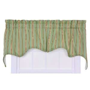   Scale Stripe 70 by 28 Inch Empress Lined Swag Valance, Green, 2 Piece