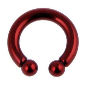  8g Stainless Steel Anodized Red Ball End Hoop   10mm X 4mm 