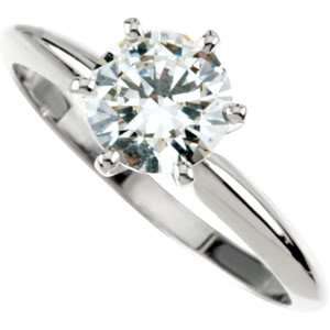 Gorgeous Womens 14k White gold Round (2 CT) 8MM Moissanite Solitaire 