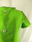 size 8 vintage 1970 s dupioni dress silk sheath bright green 