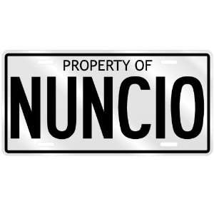 PROPERTY OF NUNCIO LICENSE PLATE SING NAME 