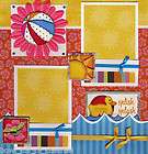 DIVE IN ~ swim Summer POOL 2 premade scrapbook pages 12x12 CHERRY 