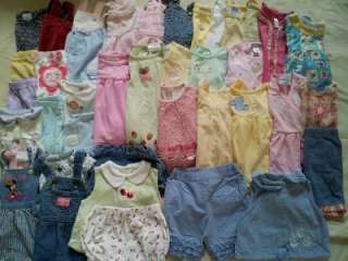 39pcs Huge Used Baby Girls 6 9 9 6 12 Months Spring Summer Clothes Lot 