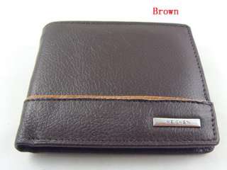 Mens Fashion Style Black & Brown Real Genuine Leather Zip Wallet Purse 