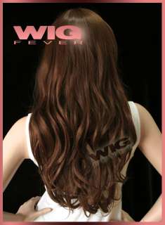 61cm Long Dark Brown Skin Top Hair Wig 61A86  