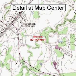  USGS Topographic Quadrangle Map   Muldoon, Texas (Folded 