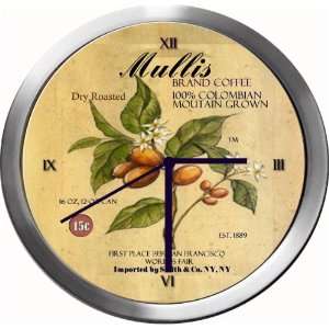  MULLIS 14 Inch Coffee Metal Clock Quartz Movement Kitchen 