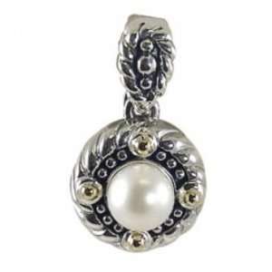   oxidized and 14K 7.5 8mm freshwater cultured pearl enhancer. Jewelry