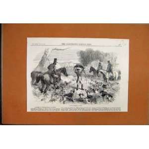  1859 Fox Hunting Caught Trap Hounds Rufford Print