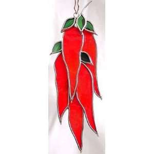  Chili Peppers Stained Glass Suncatcher 