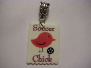 Soccer chick Pendant   chicken with a soccerball CUTE   