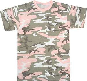 SUBDUED PINK Camouflage Tee Military Army Camo T SHIRT  