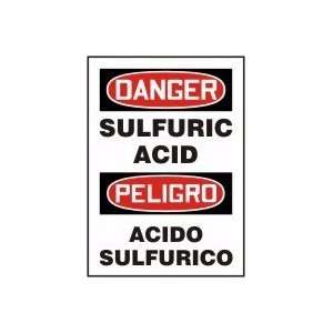 SULFURIC ACID (BILINGUAL) Sign   14 x 10 Aluma Lite