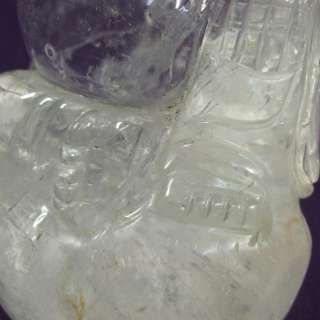 F518 Chinese crystal stone carving ware fortunate symbol Budai statue
