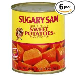 Sugary Sam Sweet Potatoes Cut, 29 Ounce (Pack of 6)  