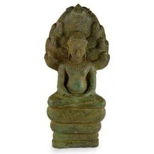  Brass statuette, Protecting Buddha (rust)