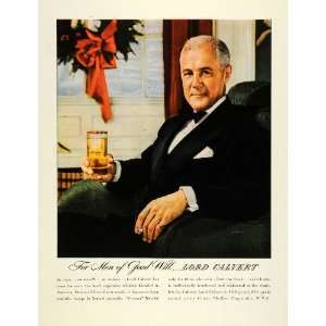 1945 Ad Lord Calvert Whiskey Liquor Drinking Smoking Black 
