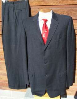   1960s Charcoal Flannel 3 Button Suit 45L 36x34   Outstanding  