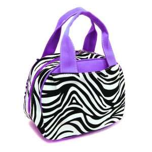  Zebra Purple Trim Thermal Lunch Bag