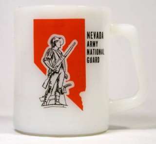 Vintage Federal Glass Mug Nevada Army National Guard  