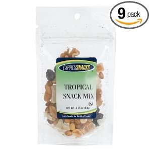 EXPRESSNACKS Tropical Snack Mix, 2.25 Ounce Bags (Pack of 9)  