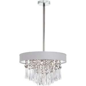 Dainolite 4 Lite Polished Chrome Clear Crystal Pendant With Baroness 