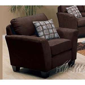  Sofa Chair with Wooden Legs Chocolate Brown Microfiber 