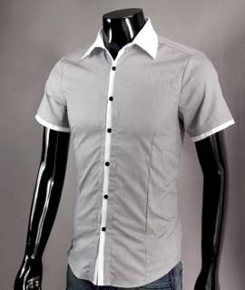 Mens Casual Slim Fit Stylish Dress Shirts S Sleeves D19  