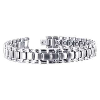Mens Stainless Steel 12mm Magnetic Link Bracelet 8.5  