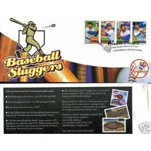  2007 Baseball Sluggers Canceled Envelope with 4 Stamps 