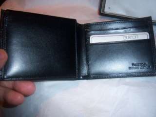 Buxton Black Polished Leather Billfold Wallet  