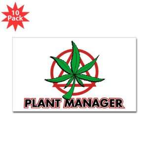   Sticker (Rectangle) (10 Pack) Marijuana Plant Manager 