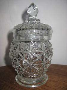 AVON Vintage Cut Glass Covered Candy Sugar Trinket Mini Jar Dish Bowl 