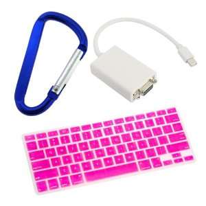  GTMax Pink Silicone Keyboard Cover + Mini DisplayPort to 