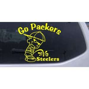 Yellow 22in X 24.2in    Go Packers Pee On Steelers Car Window Wall 