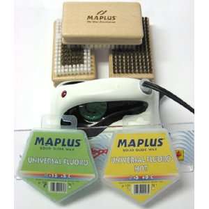 Maplus Universal Low Fluoro Wax Iron Scraper & Brush Kit  