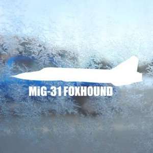  MiG 31 FOXHOUND White Decal Military Soldier Car White 