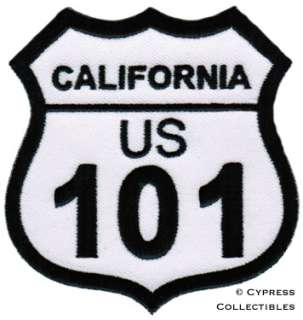 embroidered iron on patch highway 101 california