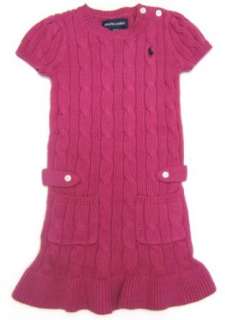   Toddler Girls Cable knit Dress in Rose, Navy Blue Pony Clothing