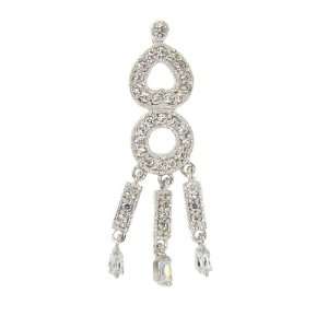   Open Circle and Heart Clear CZ with Dangling Charms Penda Jewelry